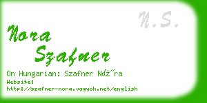 nora szafner business card